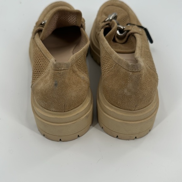 Napoleoni Italy Chunky Lug Sole Perforated Suede Chain Loafers - Picture 4 of 5